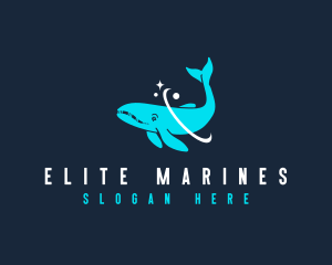 Marine Animal Whale logo design