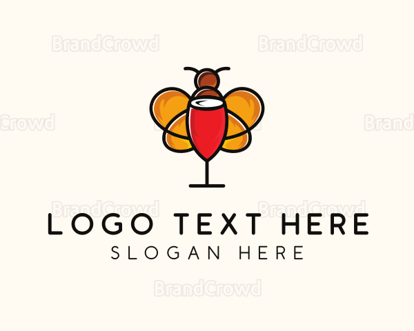 Wine Glass Bee Logo