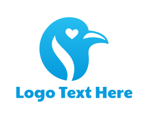 Wildlife - Blue Heart Bird logo design