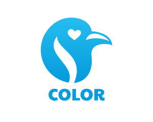Pet Shop - Blue Heart Bird logo design