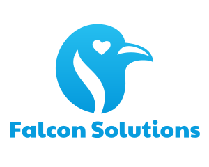 Blue Heart Bird logo design