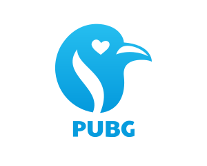 Blue Falcon - Blue Heart Bird logo design