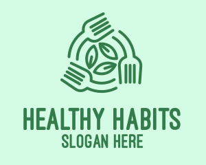 Healthy Salad Fork Food logo design