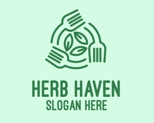 Herbs - Healthy Salad Fork Food logo design