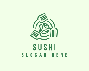 Healthy Salad Fork Food logo design