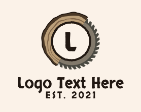 Brown Circle - Wood Lumber Saw Letter logo design
