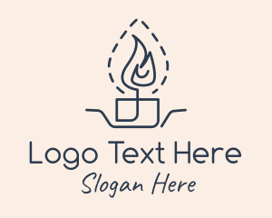 Votive Candle - Religious Candle Flame logo design