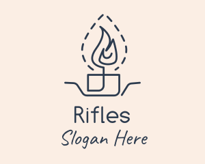 Religious Candle Flame Logo