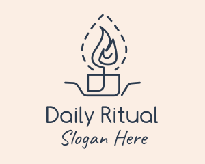 Religious Candle Flame logo design