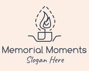 Commemoration - Religious Candle Flame logo design