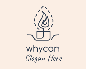 Votive Candle - Religious Candle Flame logo design