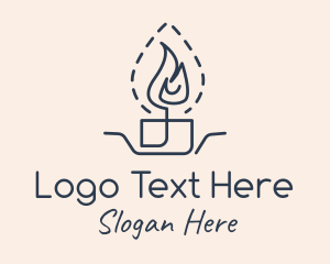 Religious Candle Flame Logo