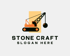 Wrecking Ball Contractor Machinery logo design