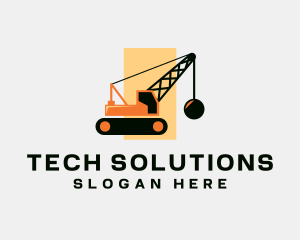 Contractor - Wrecking Ball Contractor Machinery logo design