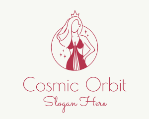 Pink Pageant Queen  logo design