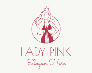 Pink Pageant Queen  logo design