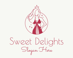 Pink Pageant Queen  logo design