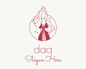 Beautiful - Pink Pageant Queen logo design
