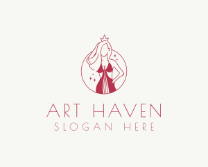 Pink Pageant Queen  logo design