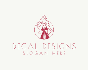 Pink Pageant Queen  logo design