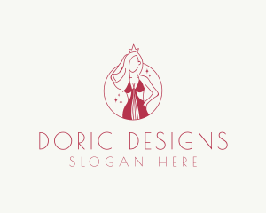 Pink Pageant Queen  logo design