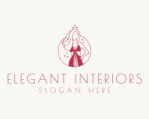 Pink Pageant Queen  logo design