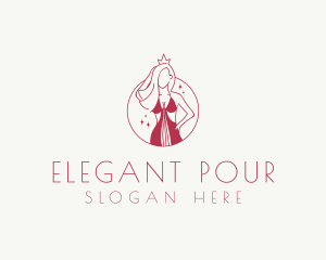 Pink Pageant Queen  logo design