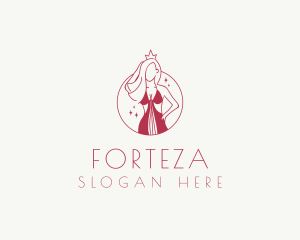 Pink Pageant Queen  logo design