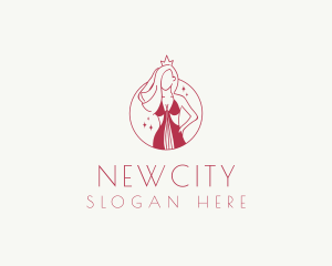 Pink Pageant Queen  logo design