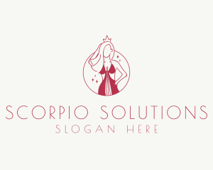 Pink Pageant Queen  logo design