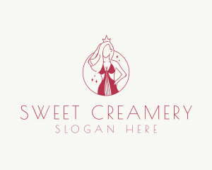 Pink Pageant Queen  logo design