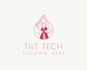 Pink Pageant Queen  logo design