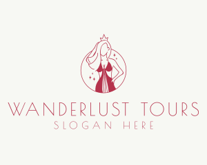 Pink Pageant Queen  logo design