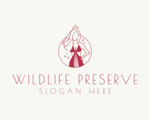 Pink Pageant Queen  logo design