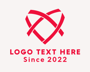 Red - Heart Weave Textile logo design