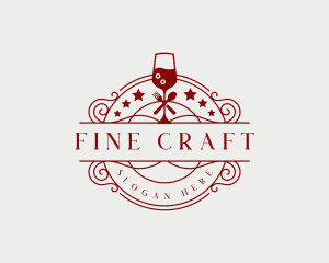 Restaurant Wine Cocktail logo design