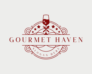 Restaurant Wine Cocktail logo design