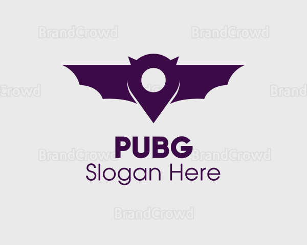 Bat Location Pin Logo