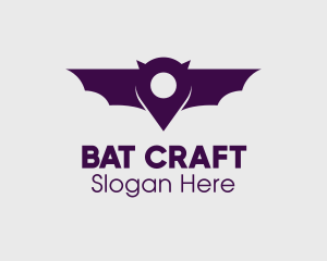 Bat - Bat Location Pin logo design