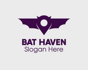 Bat - Bat Location Pin logo design