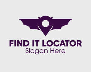 Bat Location Pin logo design