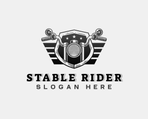 Motorcycle Rider Shield logo design