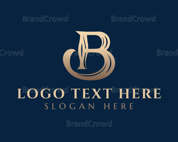 Elegant Gold Letter B Logo