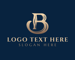 Lettering - Elegant Gold Letter B logo design