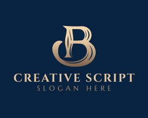 Lettering - Elegant Gold Letter B logo design