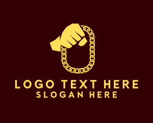 Hip Hop - Yellow Bling Chain logo design