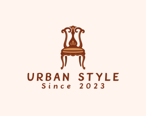 Furniture Design - Ornate Wooden Chair logo design