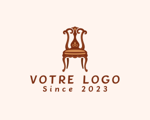 Furnishing - Ornate Wooden Chair logo design