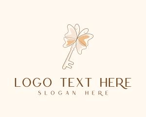 Rental - Feminine Butterfly Key logo design