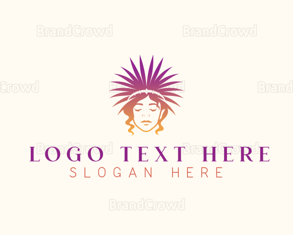 Woman Fashion Headdress Logo